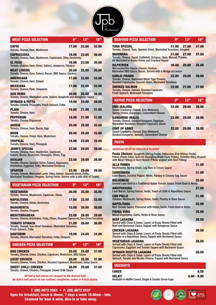 JPB 2026 menu page 1